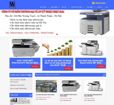 Thiết kế web giá rẻ công ty CPTM và DVKT Nhật Nam