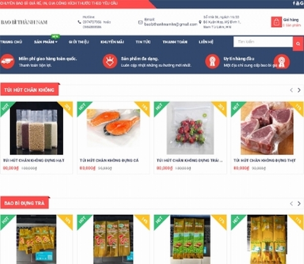 Thiết kế website BAOBITHANHNAM.COM
