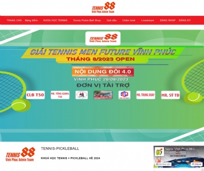 Thiết kế web giá rẻ trung tâm huấn luyện Tennis tennisvinhphuc.com